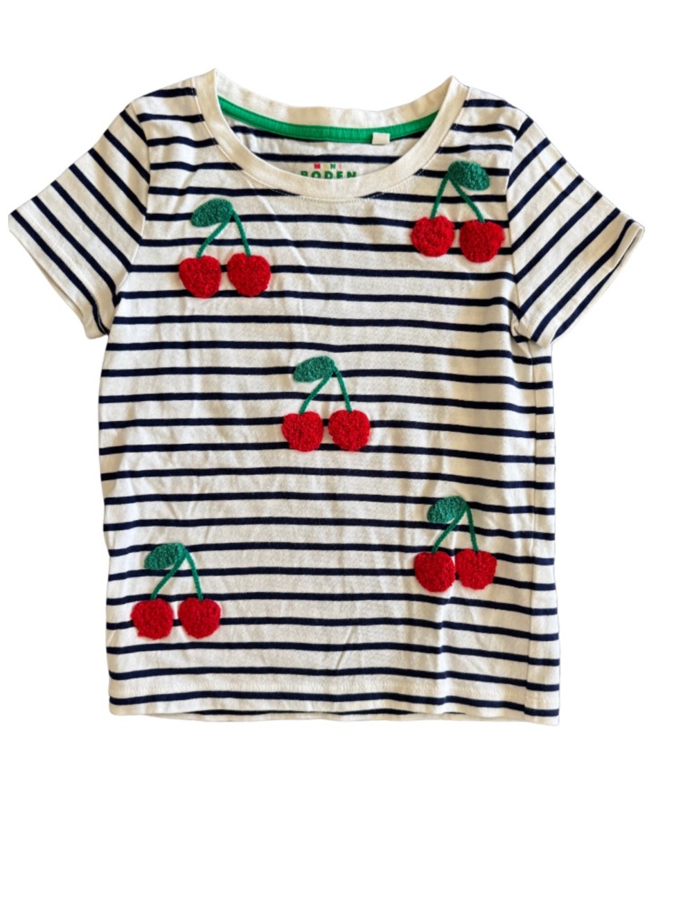 🍒 Mini Boden Cherry Top & Little English Ruffle Shorts Set 3T - Picture 2 of 7